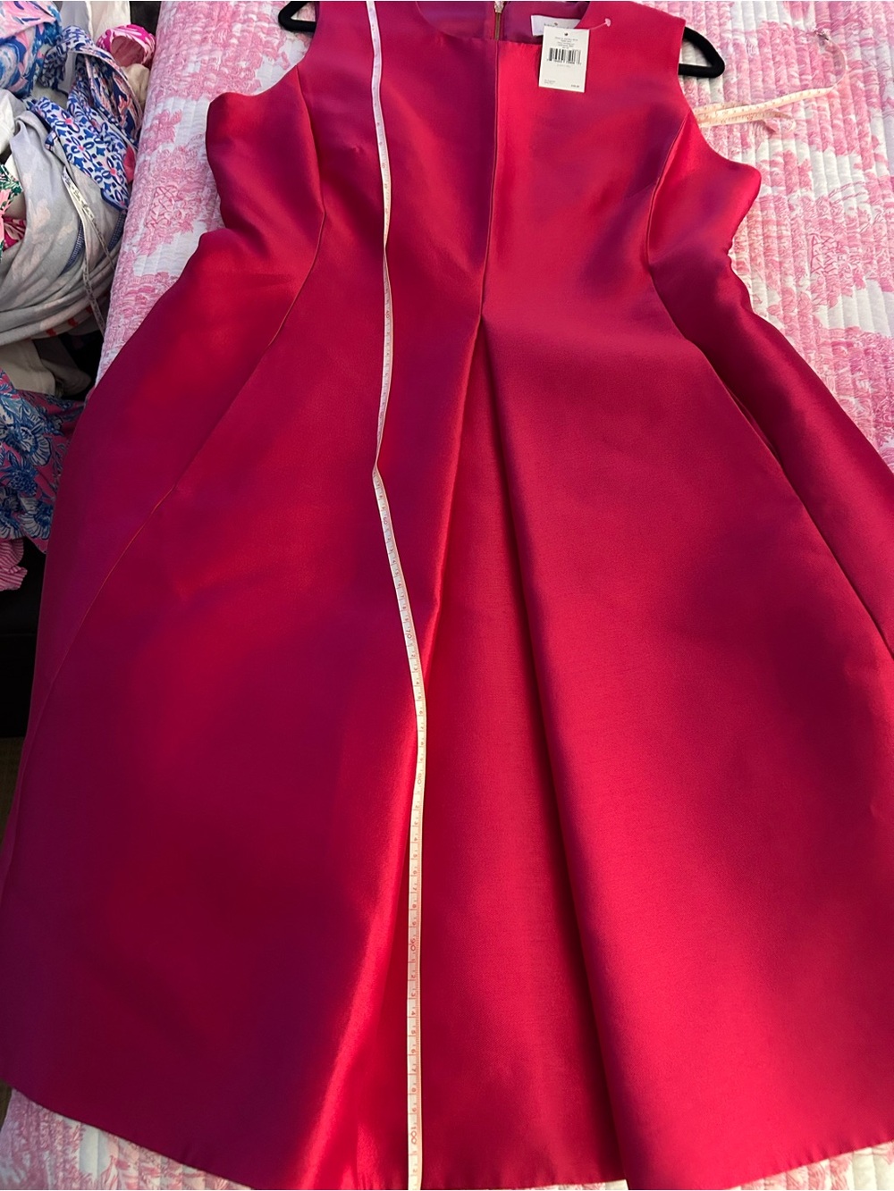 NWT kate spade Hot Pink Sleeveless Fit-and-Flare Dress - Picture 11 of 12